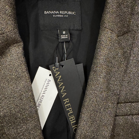 Banana Republic Gold Metallic Shimmer Blazer Women's Size 8 - Picture 6 of 12